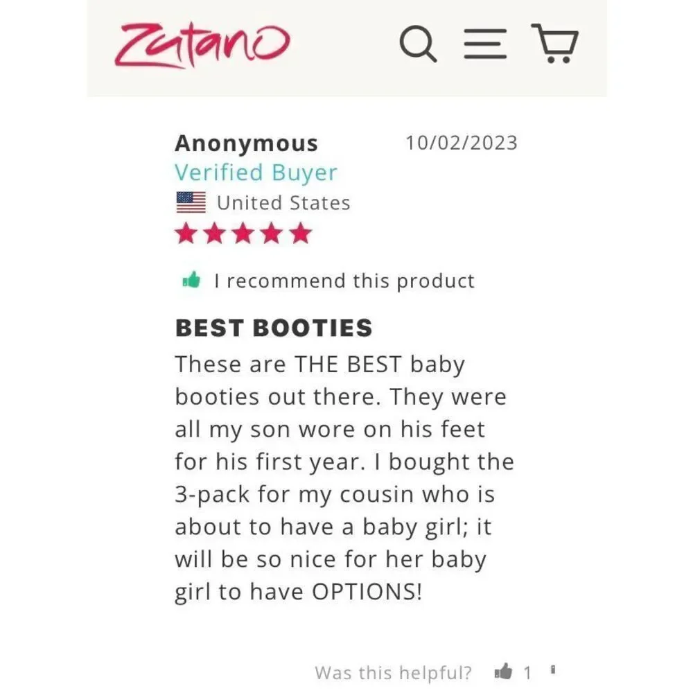 Zutano Baby 0-3 Months Cozy Fleece Booties